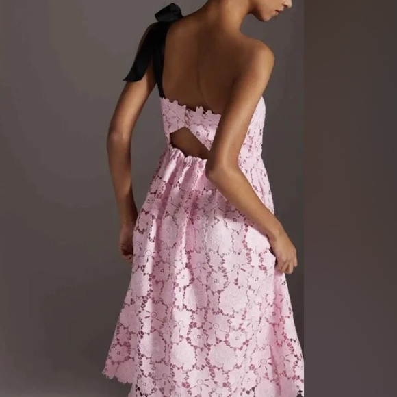 Anthropologie Maeve One-Shoulder Lace Midi Dress - Picture 4 of 7